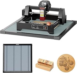 LONGER Ray5 mini 2.5W Laser Engraver with 15.7"x 15.7" Honeycomb Bed, 12000mm/min High-Speed Cutter for Wood, Metal, Acrylic, Leather, DIY CNC, 130x140mm Engraving Area, WiFi, Emergency Stop Safety