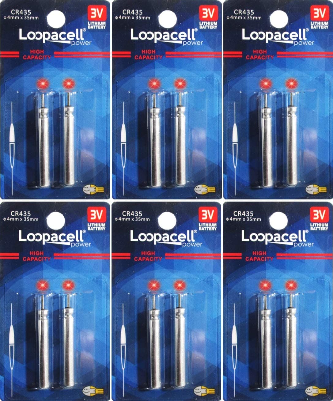 LOOPACELLCR435 BR435 435 Lithium Pin Type Cell 3V for Fishing Lures, Fishing Bobbers, Pen Lights, Arrow Nocks, Fishing Floats, Pole Lights, LED Flashers 12 Batteries