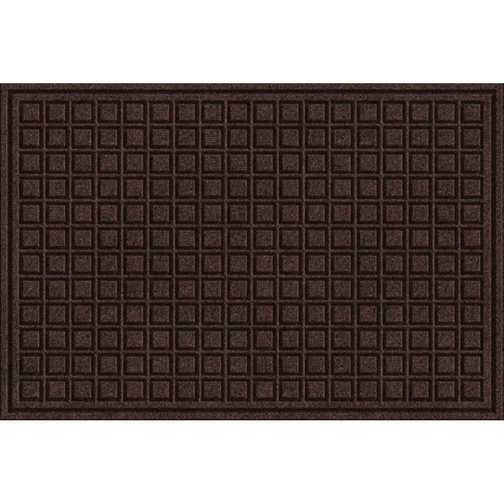 Textures Blocks Entrance Mat, 2-Feet by 3-Feet, Walnut