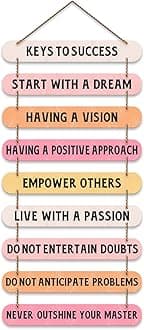 Artvibes Keys to Success Quotes Printed Wooden Wall Hanging for Home Decor Items | Gifts | Living Room | Office | Wall Artwork For Hall | Modern Wall Decoration Accessories for Decoration (WH_9321N)
