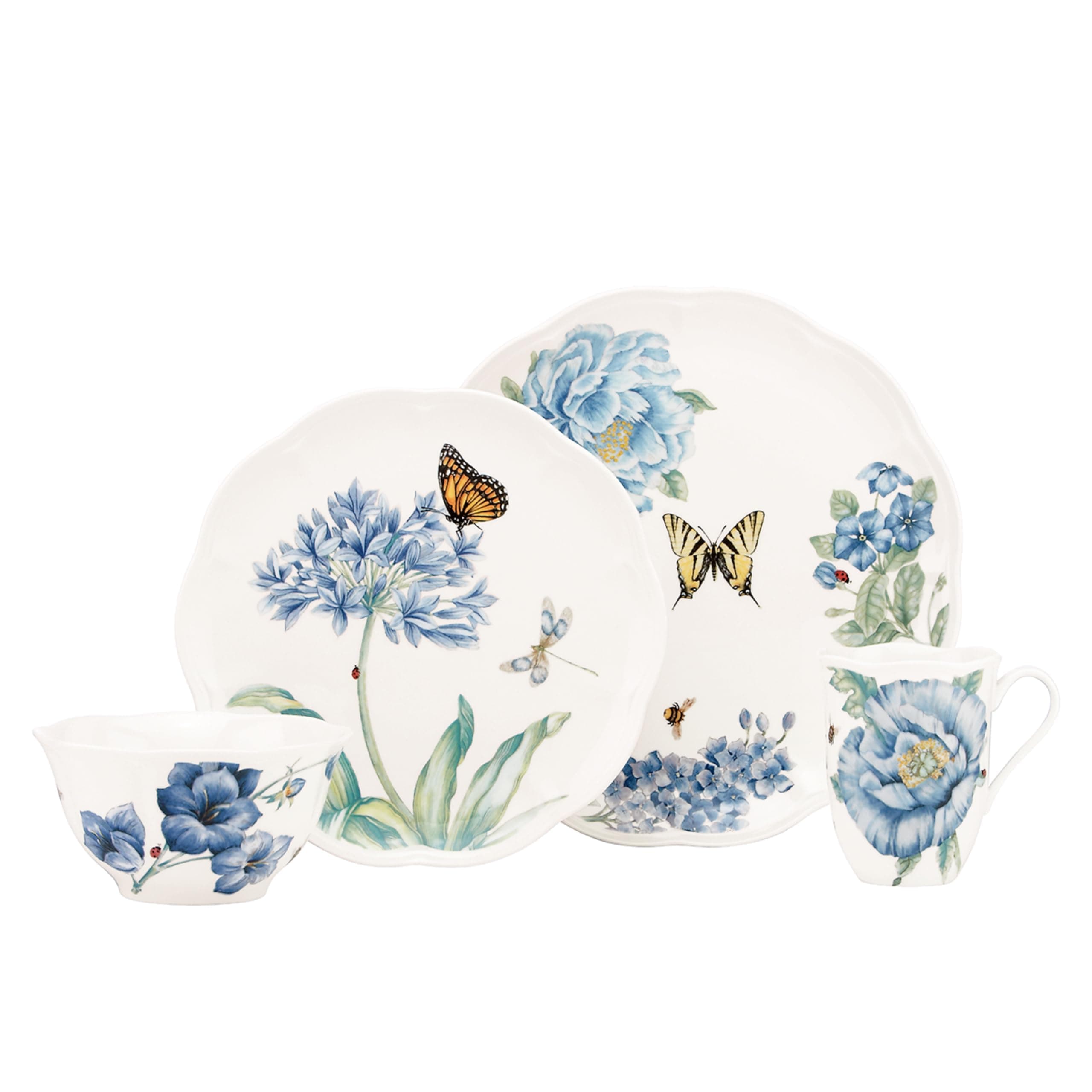 833421 Butterfly Meadow Blue 4-Piece Place Setting