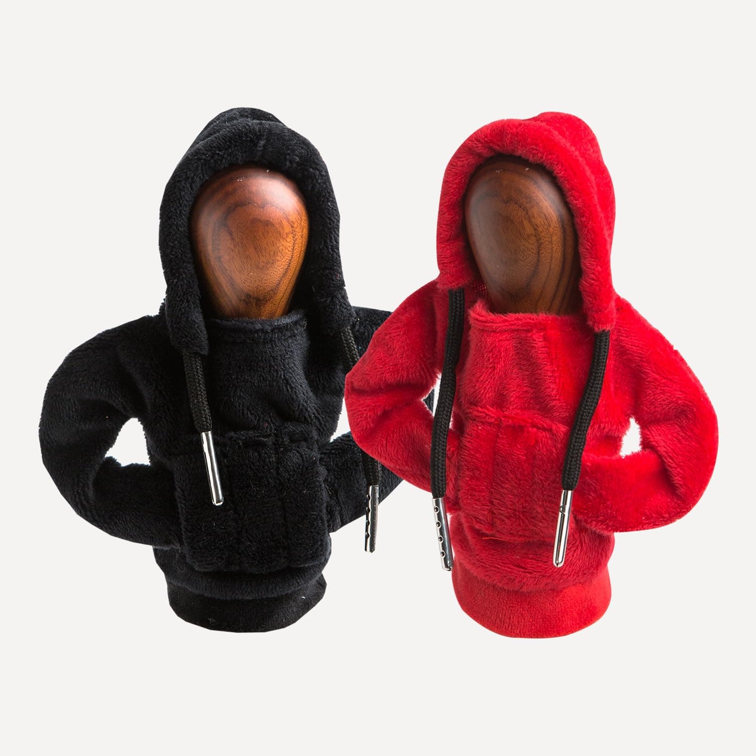 ECDREAM 2Pcs Gear Shift Cover,Car Shift Knob Cover,Funny Sweater Hoodie for Gearshift,Black and Red Car Accessories