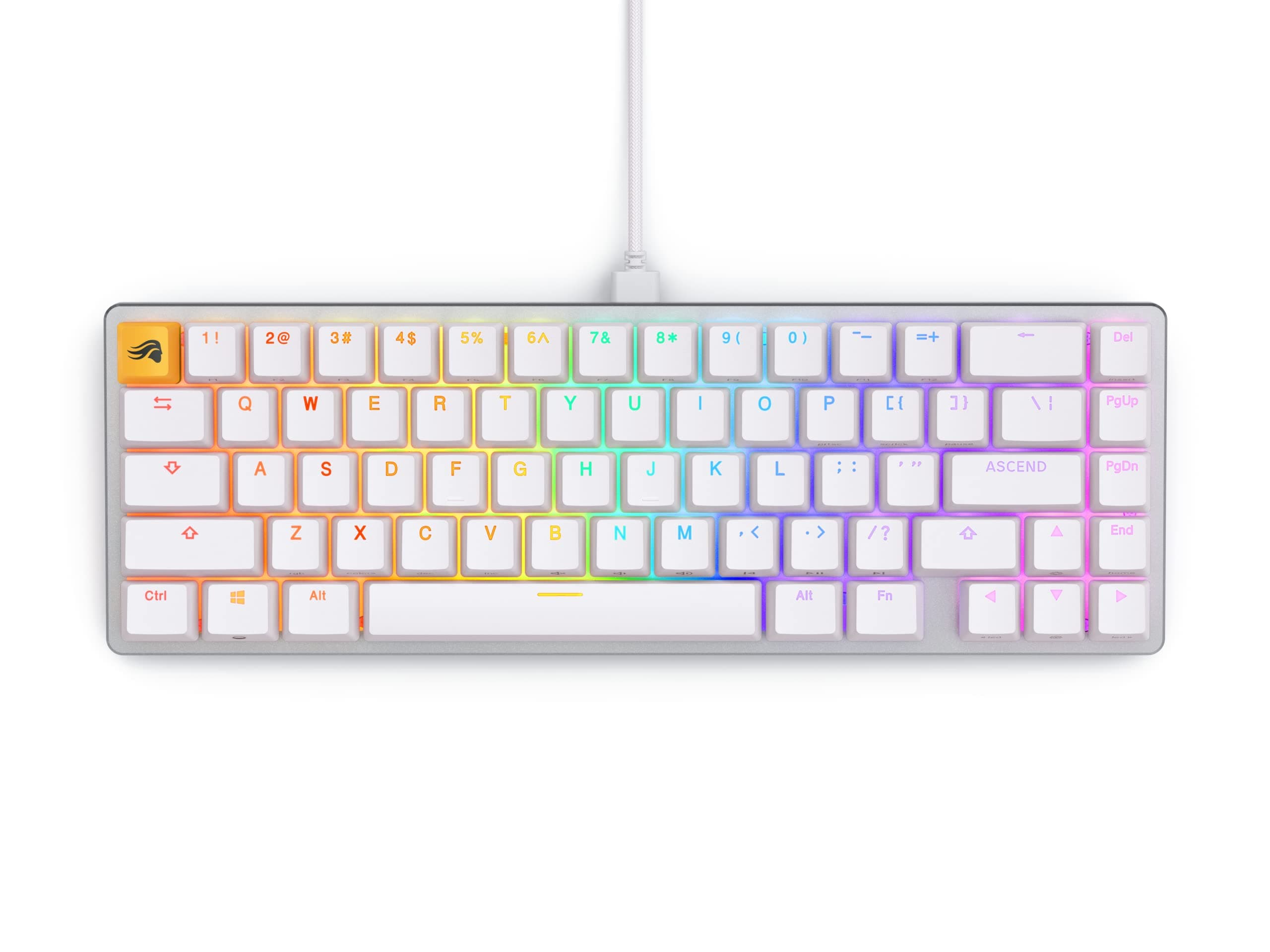 Gaming GMMK 2-65 Percent Keyboard - White Custom Layout - Compact Low-Profile - Hotswap w/Cherry Mx Style Switches - Incl. Double Shot Keycaps & Linear Switches