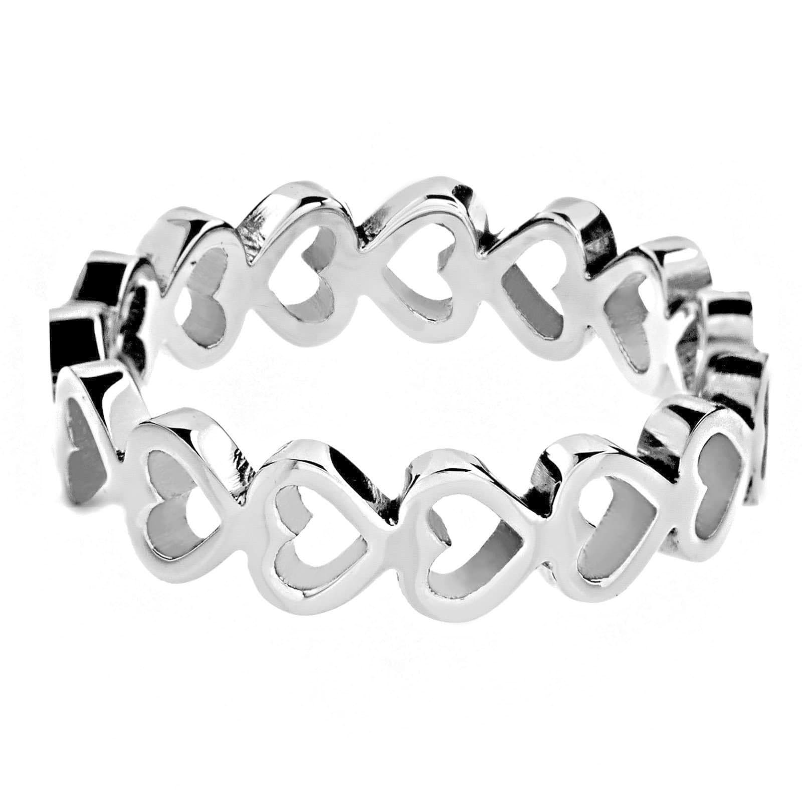ELYA Women's Open Heart Infinity Stainless Steel Ring (5mm) - Size 5-9