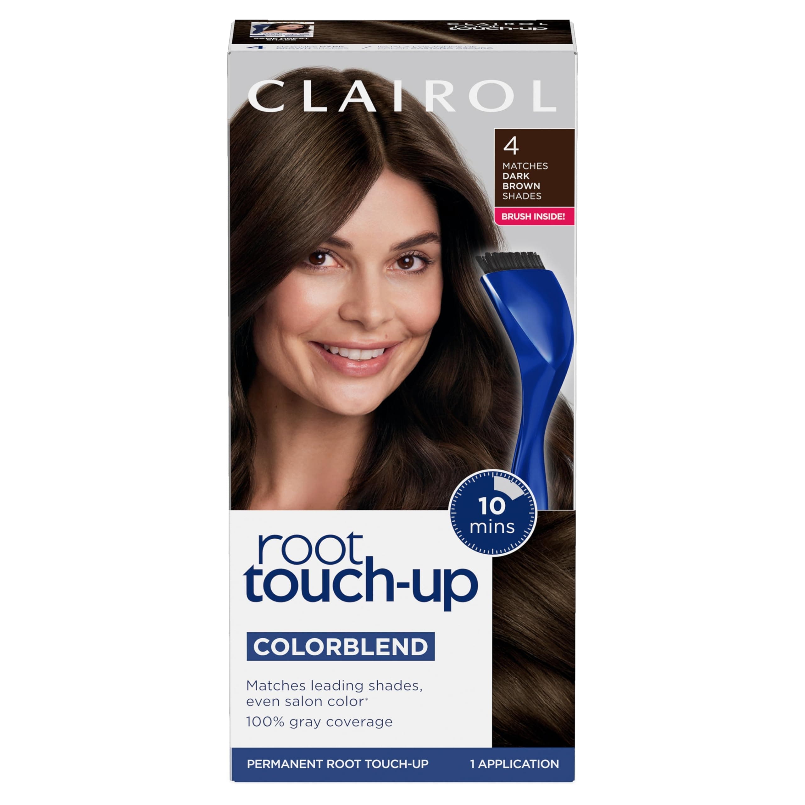 Root Touch-Up by Nice'n Easy Permanent Hair Dye, 4 Dark Brown Hair Color, 1 Count