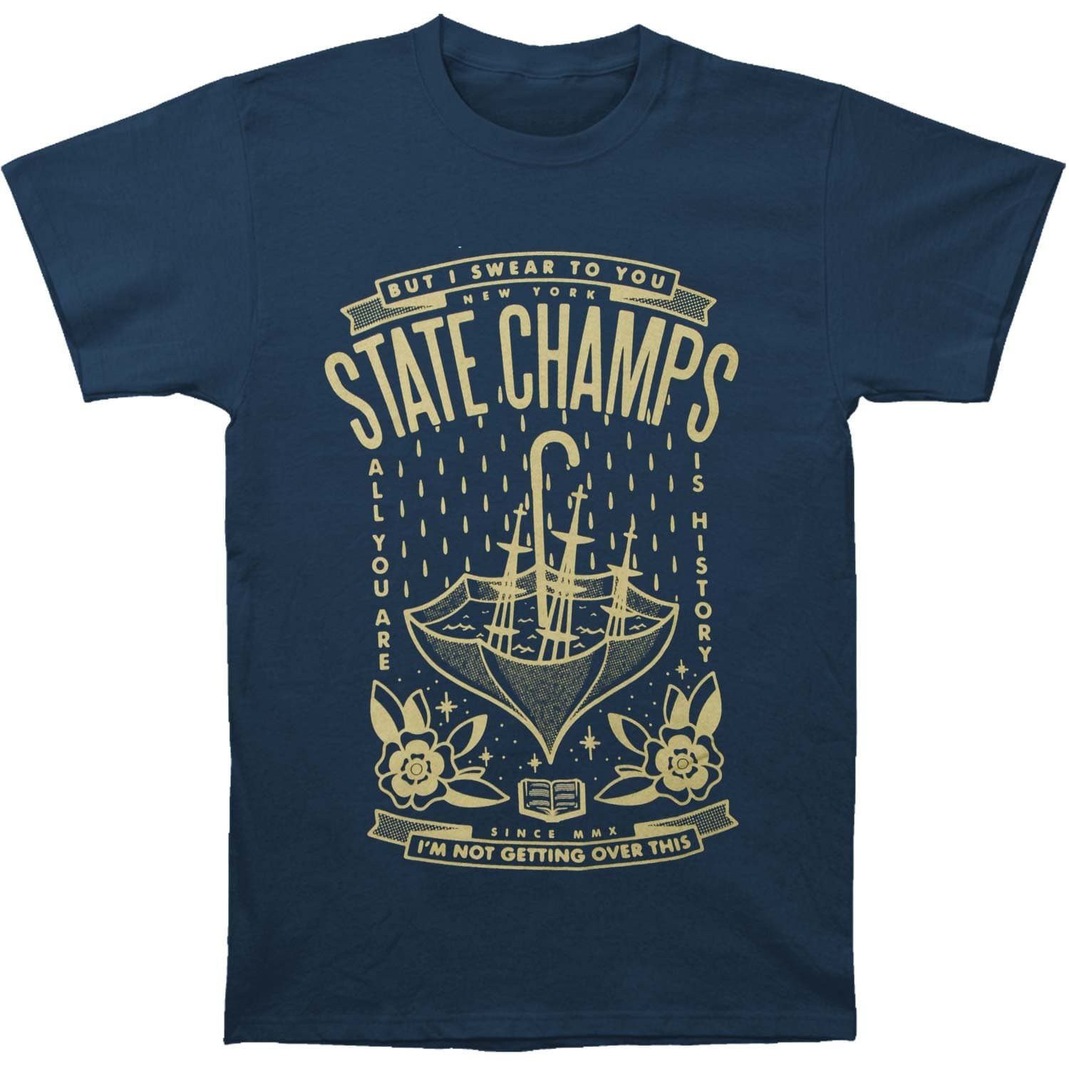 State Champs Men's Sinking Ship T-shirt Large Navy