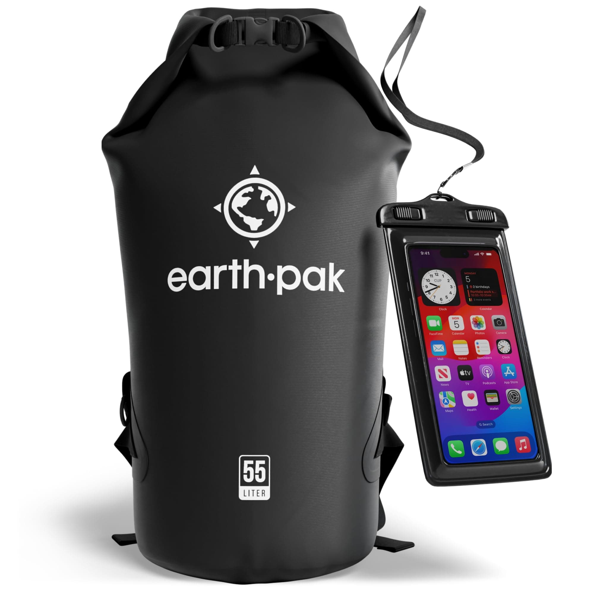 Waterproof Dry Bag - Roll Top Waterproof Backpack Sack Keeps Gear Dry for Kayak with Waterproof Phone Case
