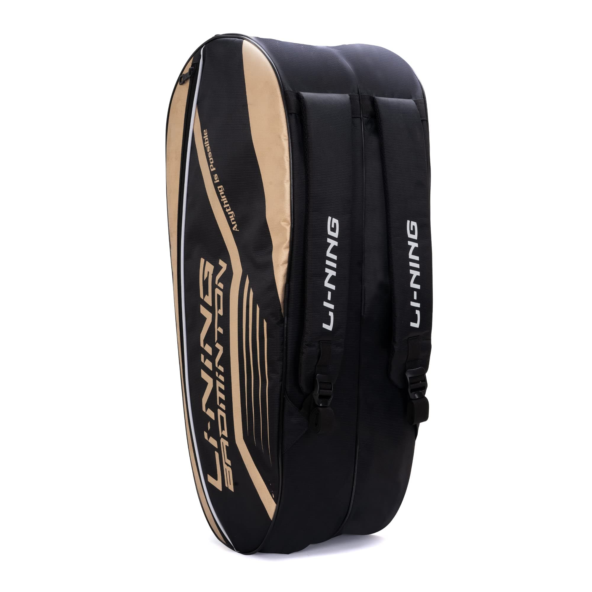 Li-Ning Hot Shot Double Zipper Polyester Badminton Kit Bag (Navy, Silver)