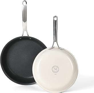 MARTHA STEWARTLockton 2 Piece 10" & 12" Heavy Gauge Aluminum Premium Nonstick Fry Pan Set - Linen