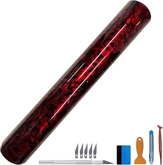 NewL Forged Carbon Fibre Vinyl Sticker, Red, Bubble-Free, Air Release, DIY Sticker, Car, Vehicle, Motorcycle, Self-Adhesive (150 cm x 150 cm)