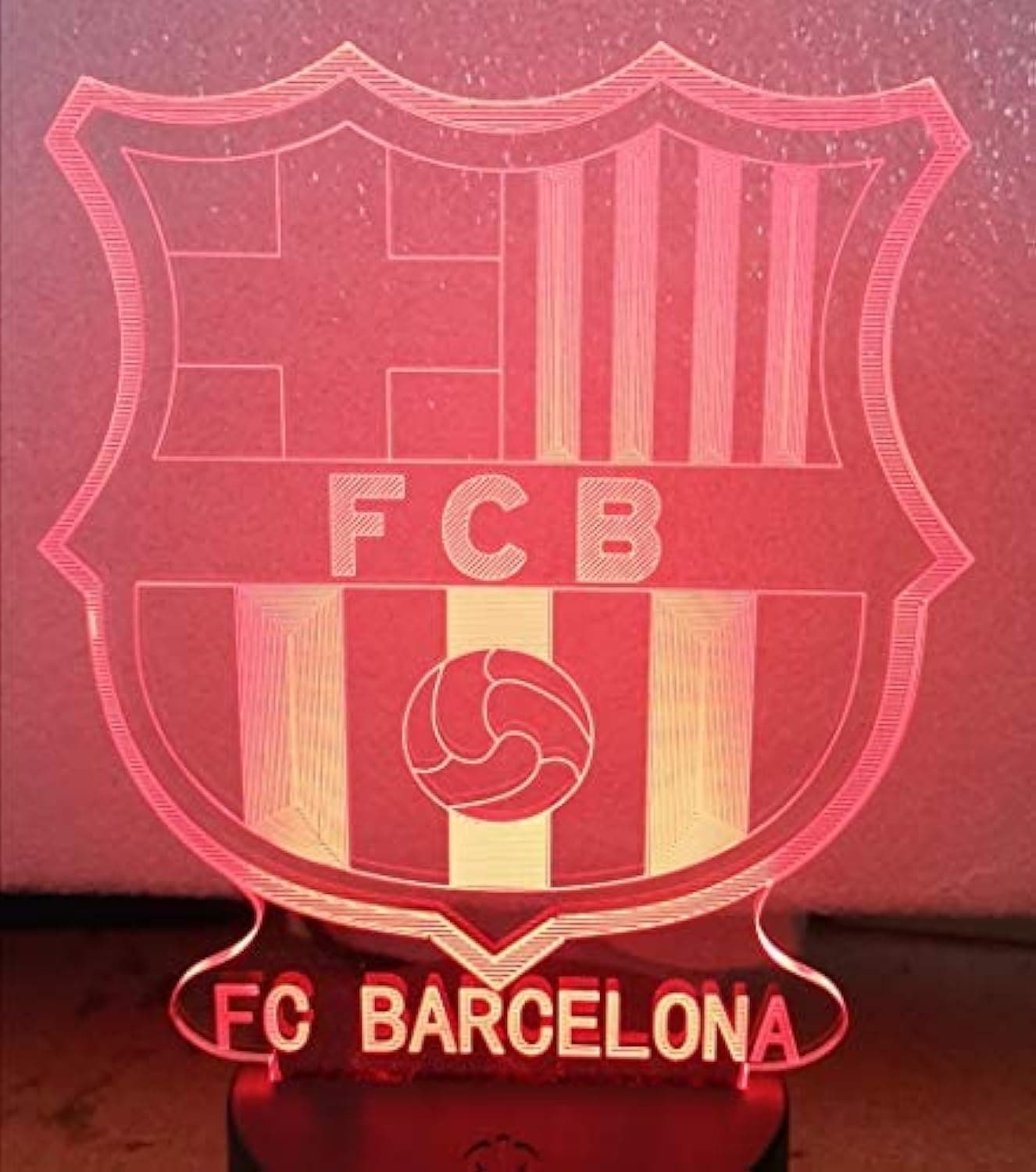 ALTHIQAH 3D Lamp ILLUSION LED Night Light with USB Powered Touch Control and Remote Control, 14 Lights, Football Team Barcelona