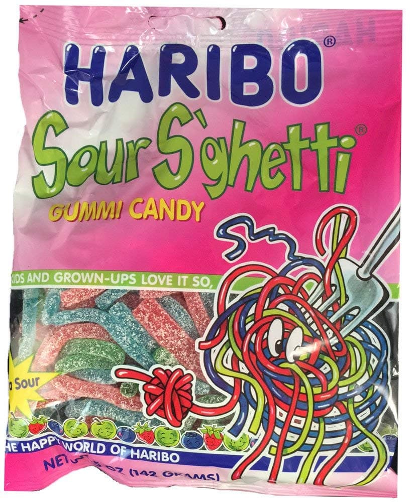 Sour S'ghetti Gummi Candy, 5 oz, (Pack of 2)