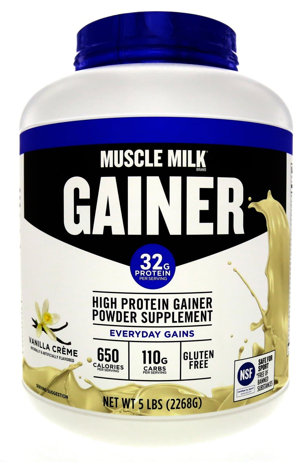 - Gainer Protein Powder, Vanilla Creme, 32g Protein, 5 Pound