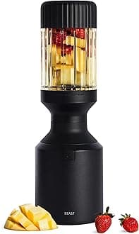 Mega 1200 | Premium Countertop Blender | Smoothies, Shakes, Sauces, Dips, Soups | Blends Ice and Frozen Fruit | Includes Extra Lids and Straw System | 1200W | (Carbon Black, 120V)