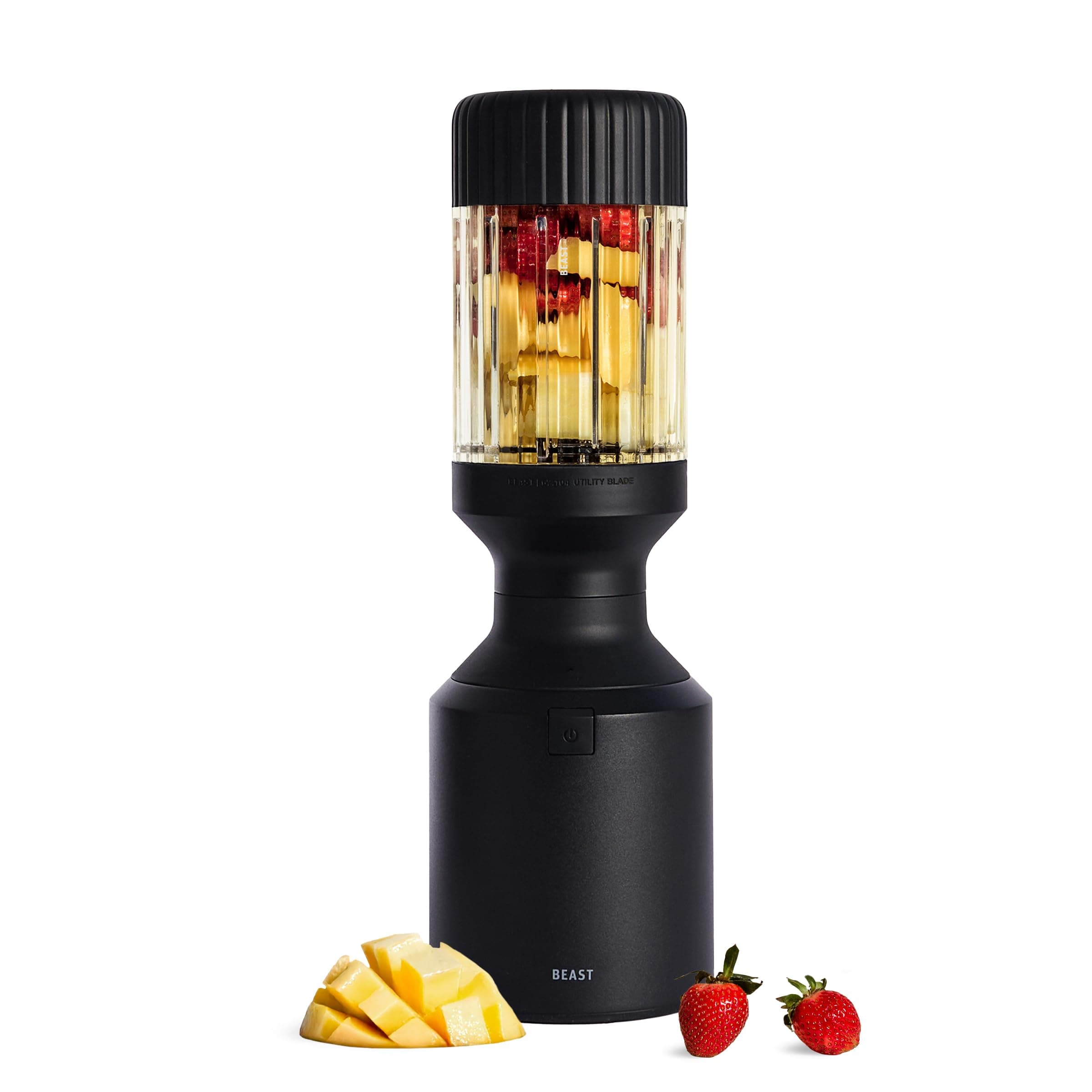 Mega 1200 | Premium Countertop Blender | Smoothies, Shakes, Sauces, Dips, Soups | Blends Ice and Frozen Fruit | Includes Extra Lids and Straw System | 1200W | (Carbon Black, 120V)
