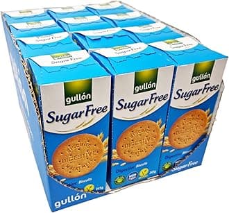 Sugar Free Digestive Biscuits, 12 x 245g – Vegan, High Fiber, No Added Sugar, Ideal for Diabetics & Health-Conscious Lifestyles