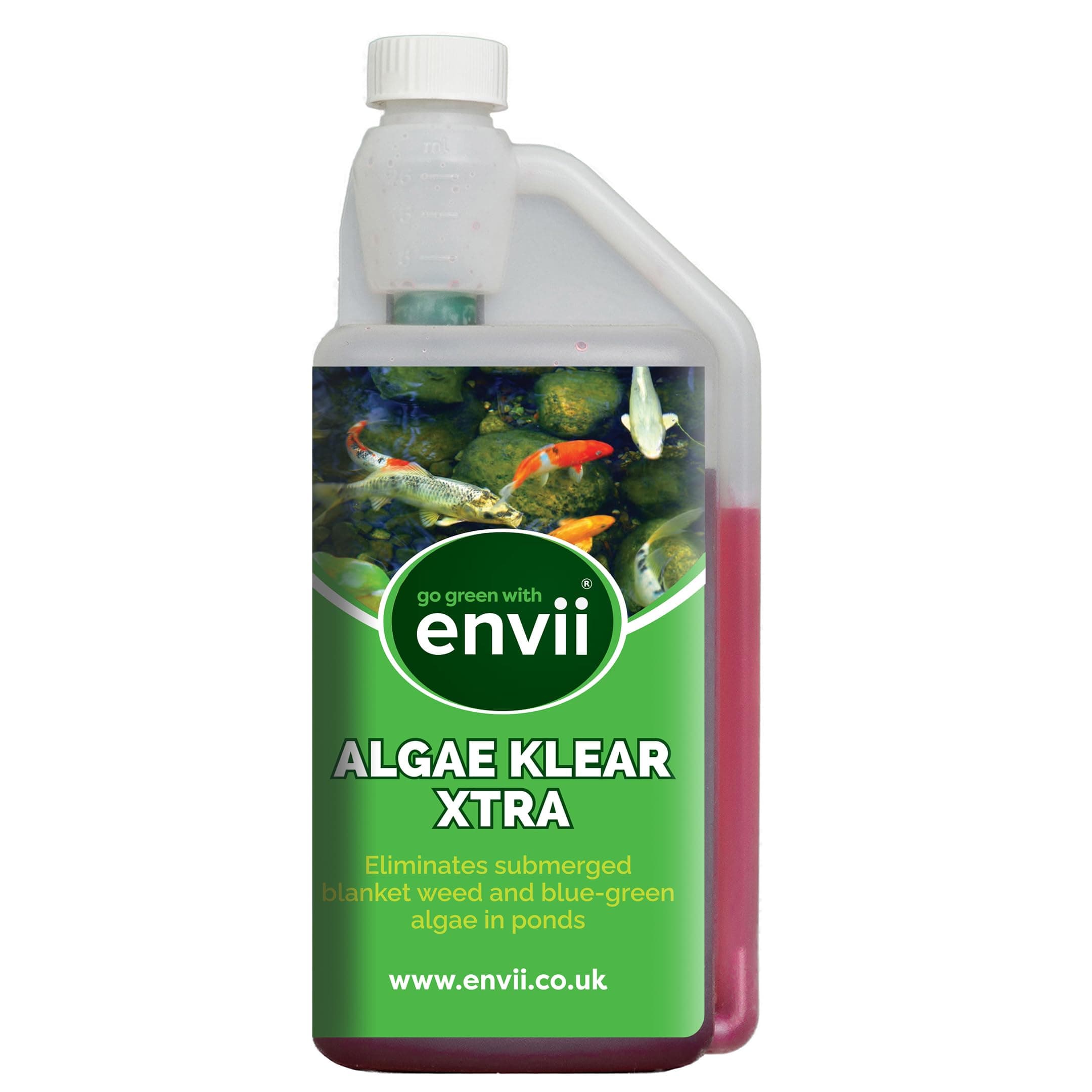 envii Algae Klear Xtra – Blanket Weed Treatment for Ponds, Removes Blanket weed & String Algae Working All Year Round, Safe for all Fish & Plants – 1L Treats 20,000 litres