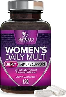 Multivitamin for Women - with Vitamins A, C, D, E, B6, B12, Zinc, Calcium & Magnesium, Womens Daily Multi Vitamin Multimineral Supplement for Bone Health, Energy & Immune Support - 120 Capsules