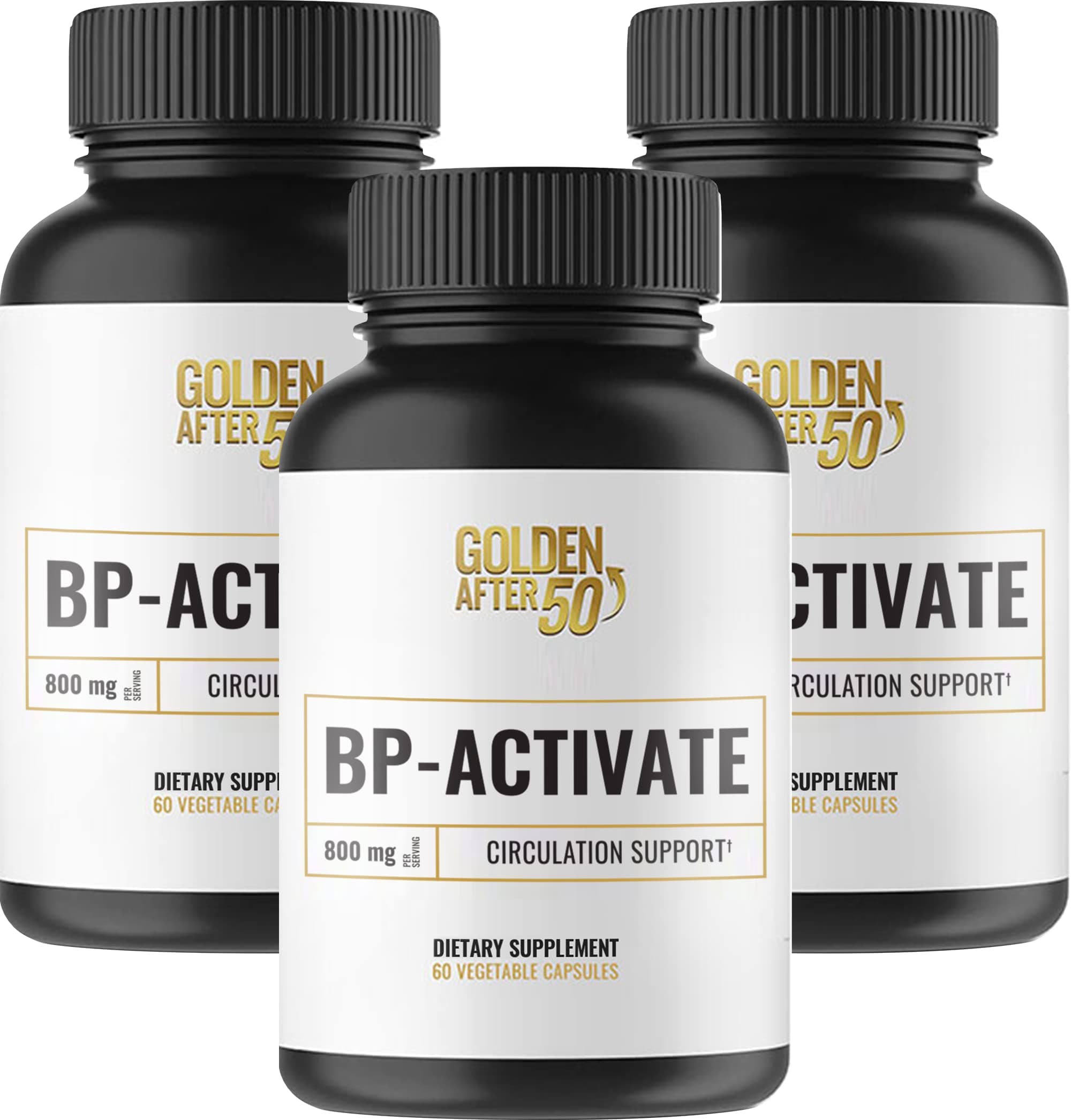 BP-Activate - Nitric Oxide Supplement with Essential Amino Acids - Blood Circulation and Heart Health Support Supplement - 3 Bottles - 800mg L Arginine, AAKG, L Citrulline
