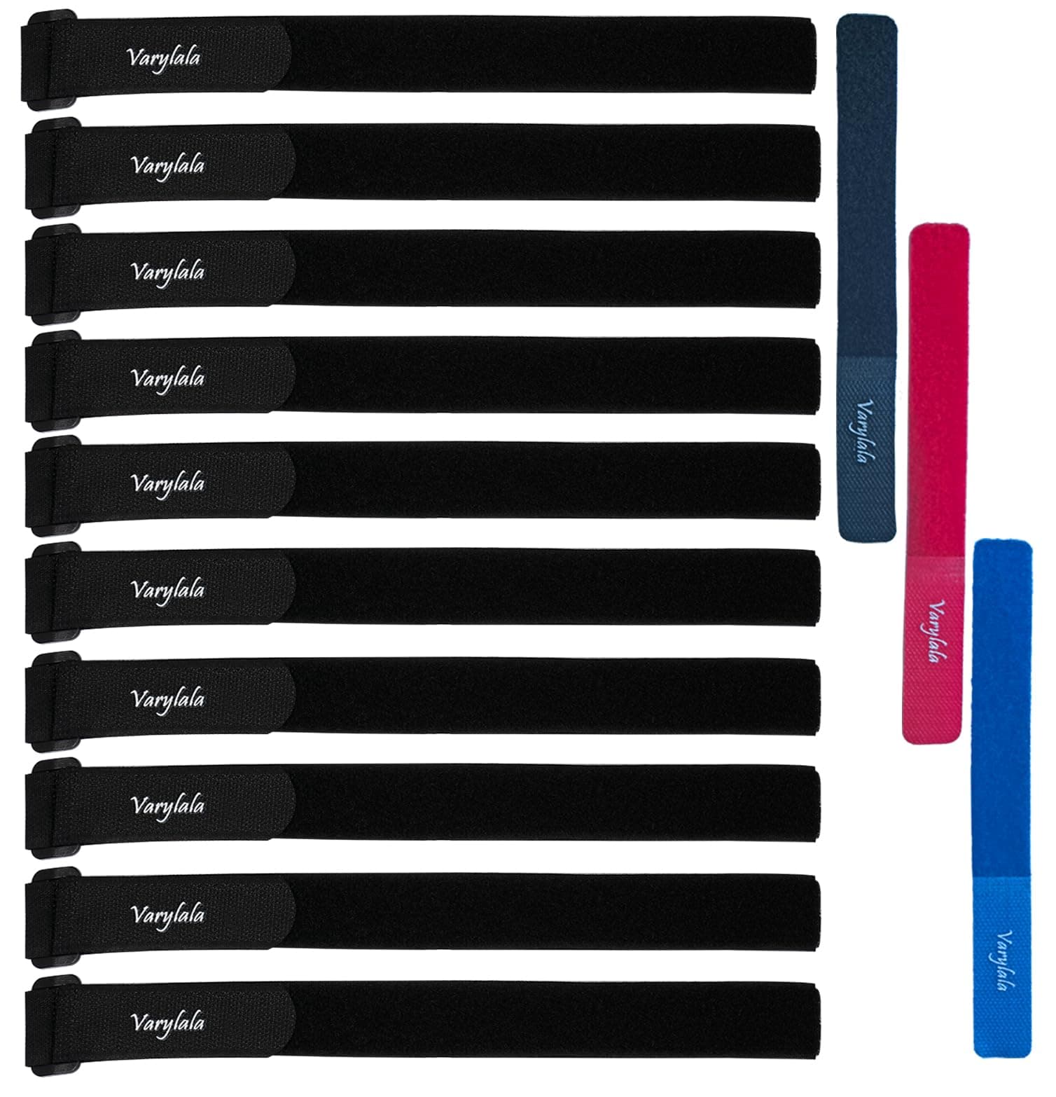 Varylala 10 Pcs Versatile Hook and Loop Securing Straps Tie downs Fastening Stabilizer Straps (1â€Âx24â€Â) – (Black)