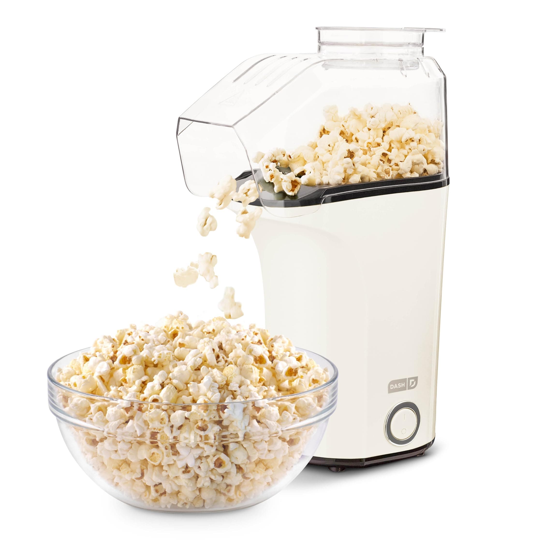 DASH Fresh Pop Popcorn Maker - Oil-Free, Air Popcorn Popper - With Measuring Cup & Recipe Guide - Perfect for Movie Nights - 16 Cups, White