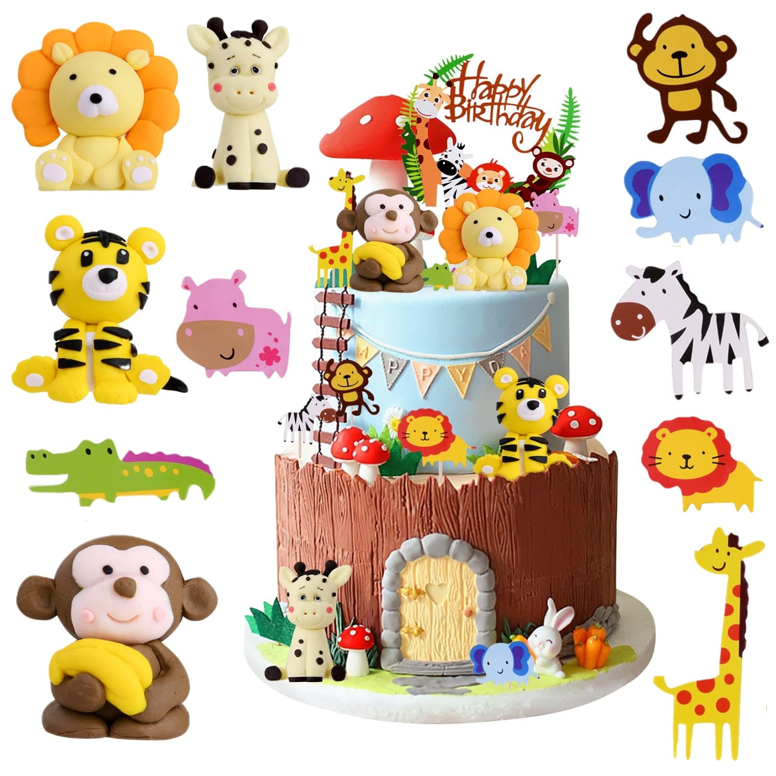 Animals Birthday Cake Toppers
