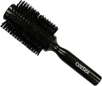 Cortex Professional Boar Bristle Brushes For Women and Men - Round Hair Brush Wooden Handle For All Hair Types (Black 3 Inch)