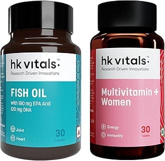 Multivitamin Plus Women & Fish Oil Capsules 1000mg Omega 3 with 180mg EPA & 120mg DHA (30 Tablets Each) | Combo Pack