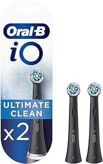 iO Ultimate Clean Electric Toothbrush Head, Twisted & Angled Bristles for Deeper Plaque Removal, Pack of 2, Black