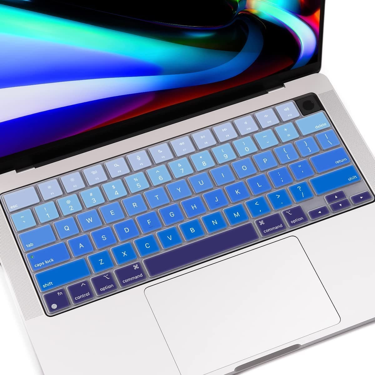 Abrale Keyboard Cover Ultra Thin for MacBook Pro 14 inch & MacBook Pro 16 inch 2021 Model A2442 A2485 M1 Pro M1 Max Chip, Blue