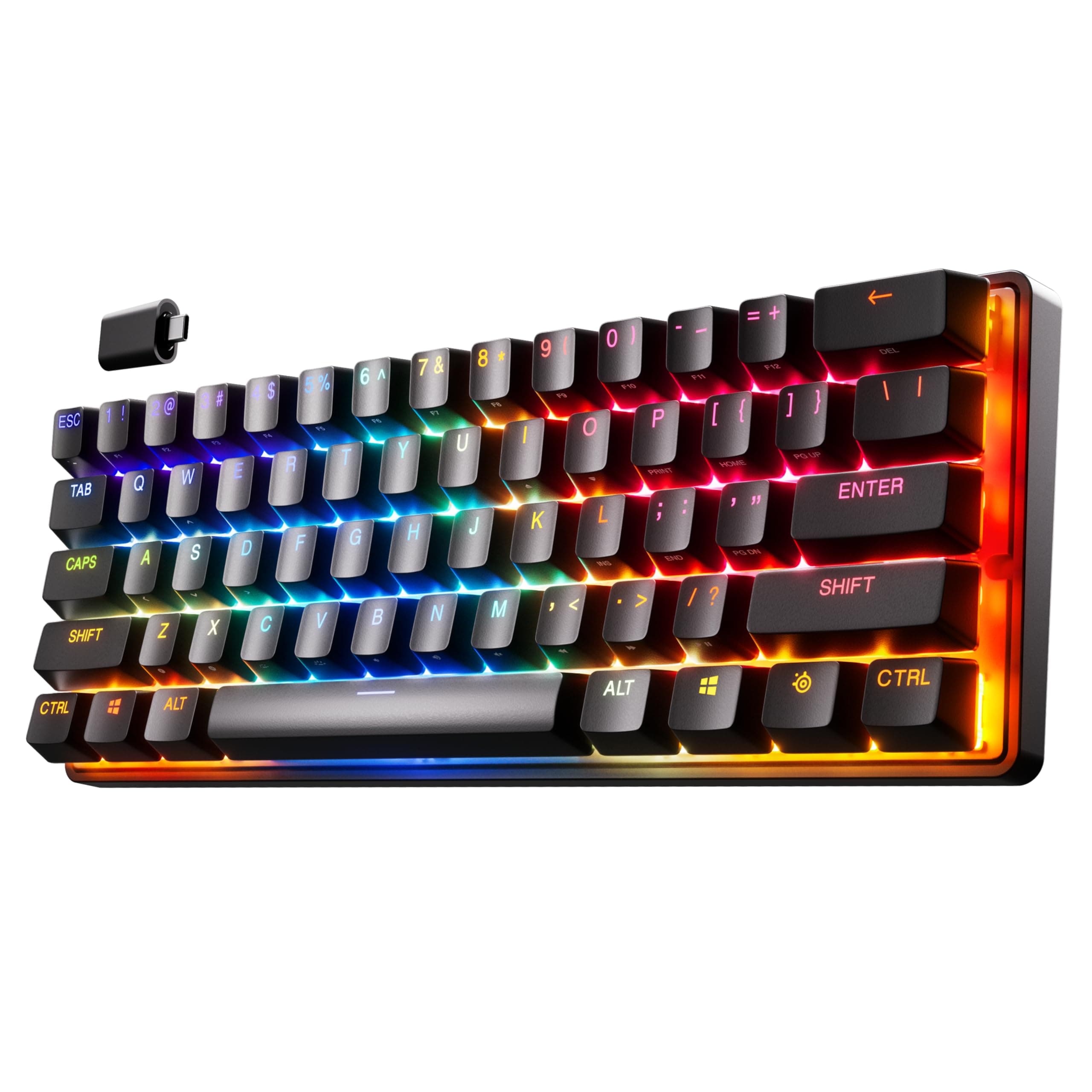 Apex Pro Mini Wireless - HyperMagnetic Gaming Keyboard - World's Fastest Keyboard - Compact 60% Form Factor - Adjustable Actuation - RGB - 2.4GHz/Bluetooth - USB-C - American QWERTY Layout