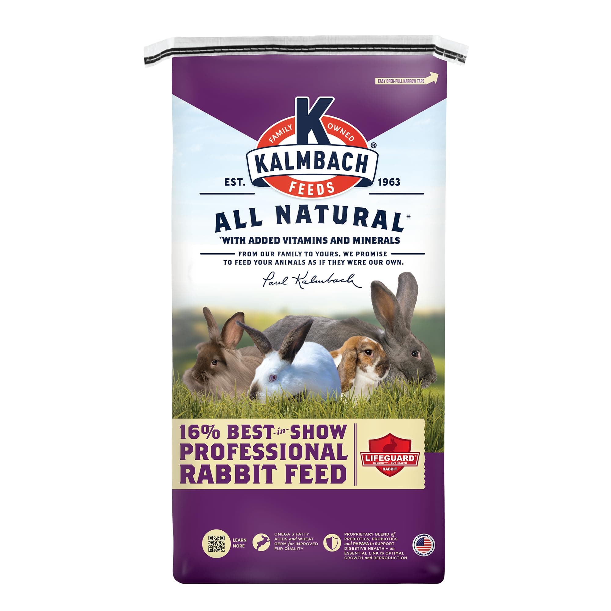 Kalmbach Feeds 16% Best in Show Rabbit Feed for All Rabbits, 50 lb Bag