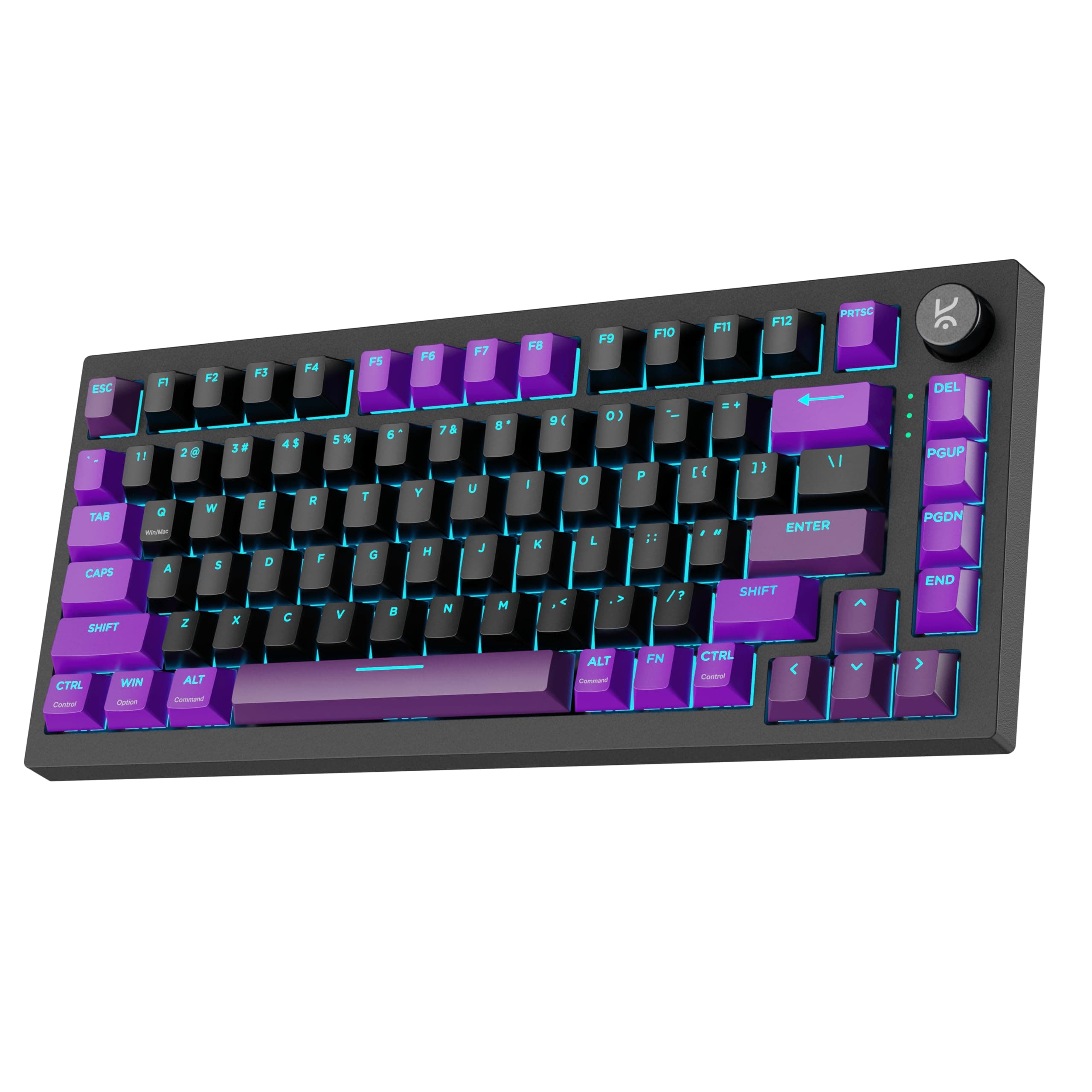 Swarm 75% Wireless Mechanical Keyboard with Pass-Through Keycaps, Advanced Web Software, Pre-lubed Switches, 5-pin Hot Swap PCB and 5 Layers Sound Absorption, Software Support