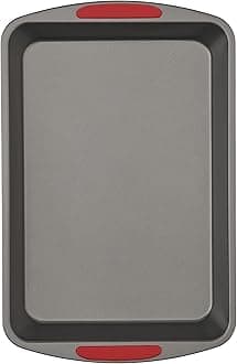 Goodcook Mega Grip 13" x 9" Nonstick Steel Cake Baking Pan with Silicone Grip Handles, Gray