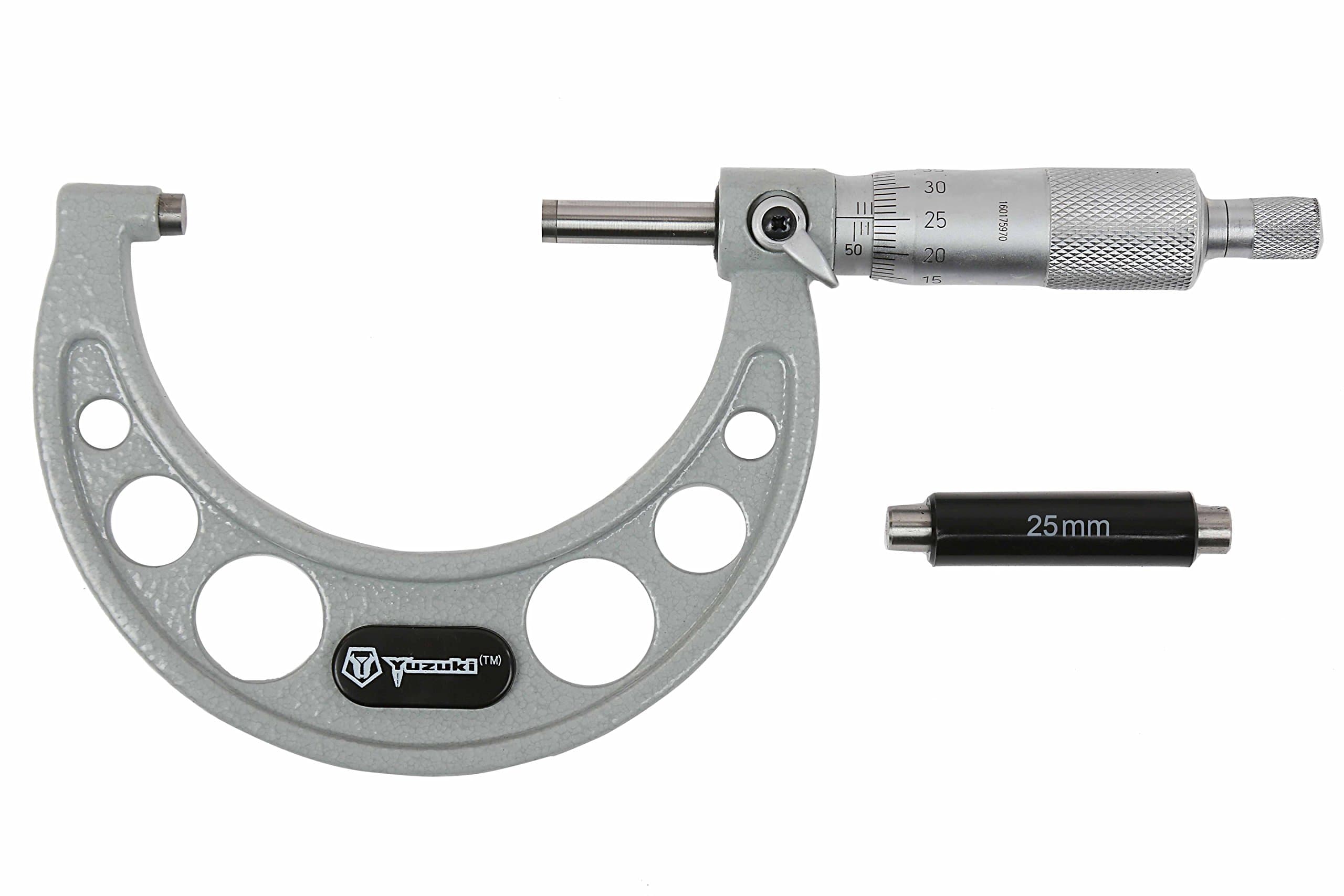 YUZUKI Outside Micrometer 25–50mm – Precision Measurement Tool, Silver Finish, High-Accuracy Caliper for External Dimensions