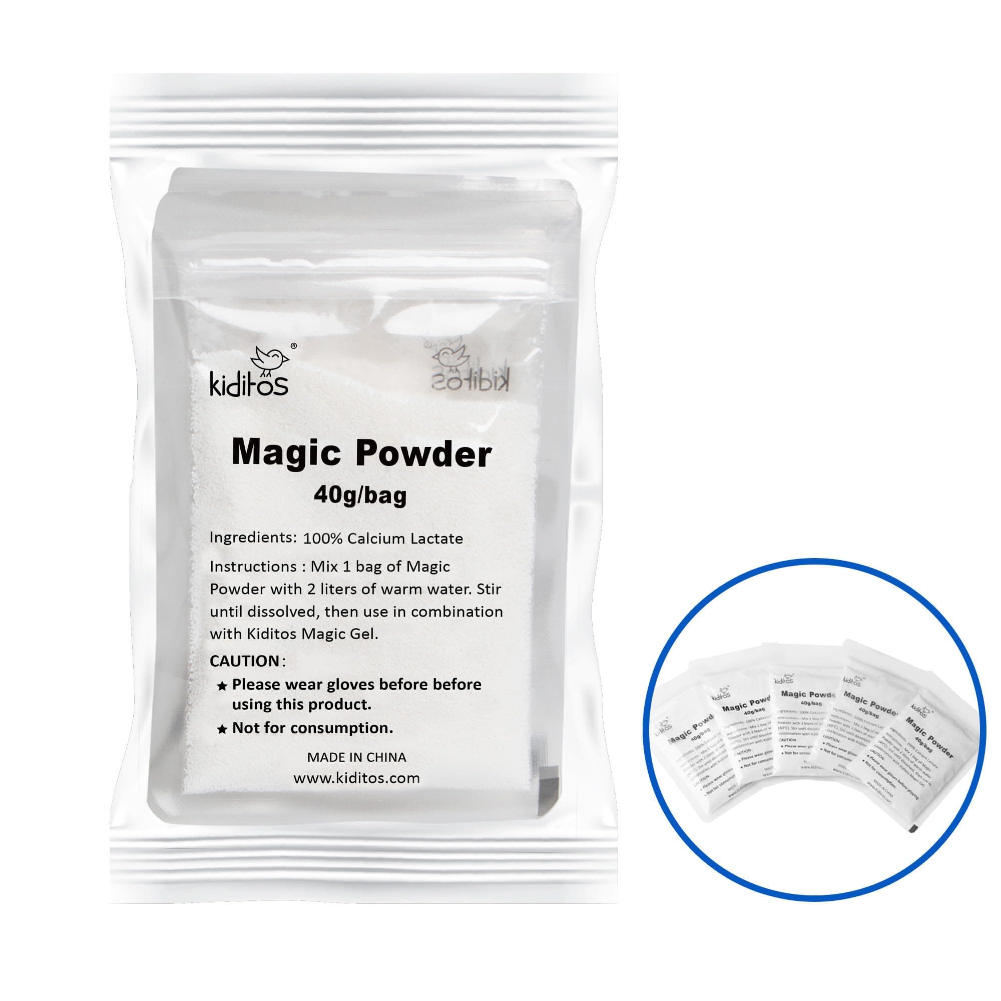 Kiditos Magic Water Elf Powder Refill, 5 Packs Magic Powder for Water Elf Kit, Compatible with Most Magic Gel Kits, Optimized Gel, Safe Calcium Lactate Formula