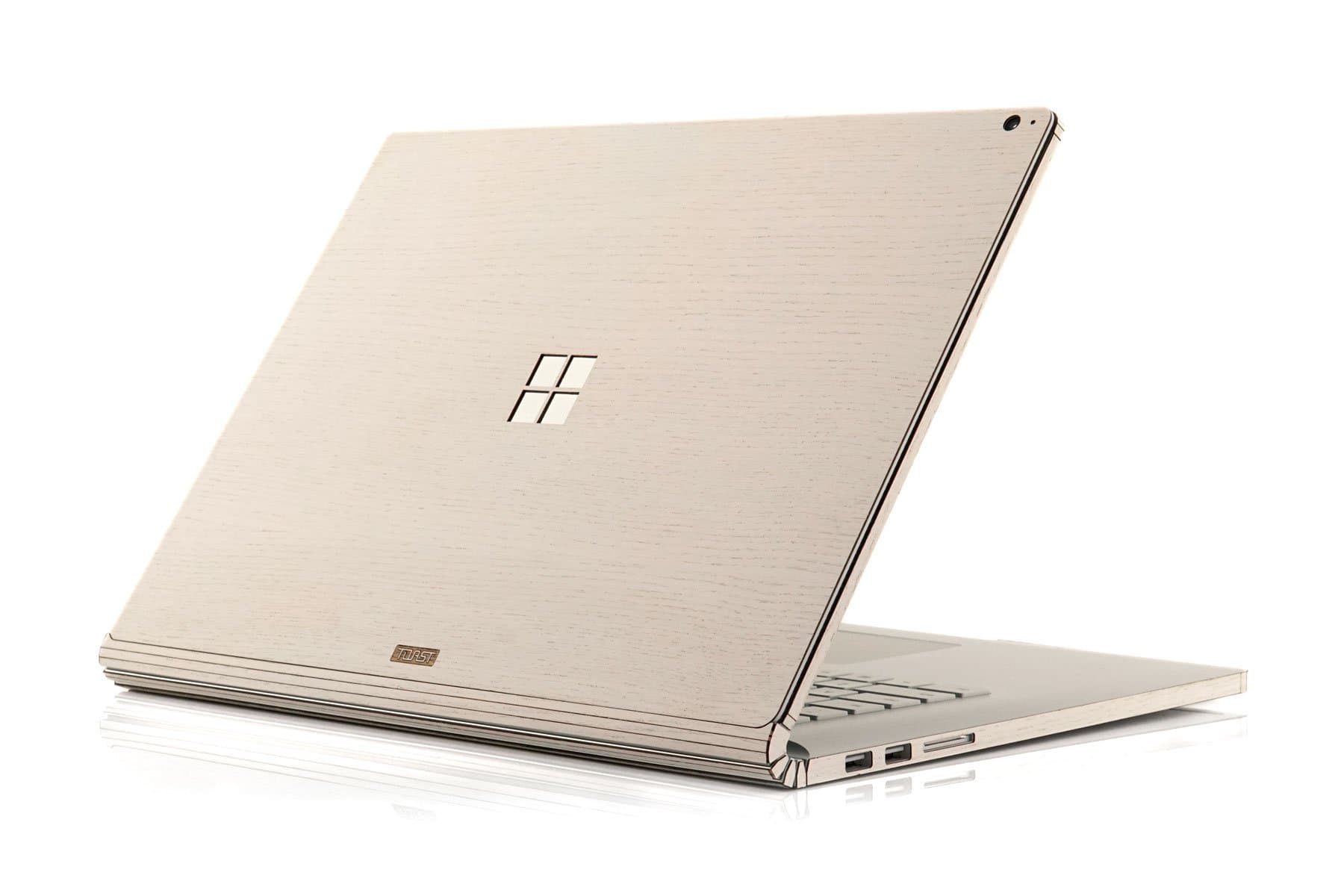TOAST - Real Wood, Self-Adhesive Cover for Microsoft Surface Book 2 - 13" with Windows Logo Cutout - Ash