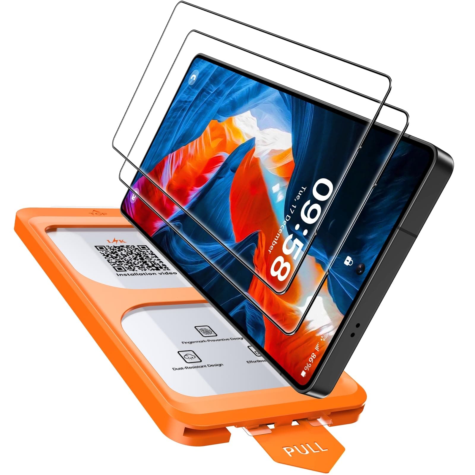 LϟK [2 Pack] for Samsung Galaxy S25 Ultra Screen Protector Tempered Glass + Dusting-Install Frame [Mil-Grade Drop Proof ] Touch Sensitive 0 Bubbles HD Film