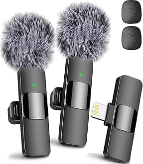 Mini Mic Pro Lavalier Microphone, Wireless Microphone for iPhone/iPad, Video Recording, Game Live Streaming, Interviews, YouTube, TikTok, Vlog (for iPhone 14 and Below)
