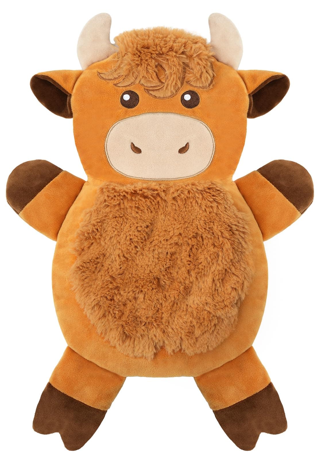 Microwave Heating Pad for Pain Relief, 16" x 11" Microwavable Heating Pads for Cramps, Back Pain, Neck Shoulder, Muscles, Knee, Joints, Natural Heat Pack Moist Heat, Highland Cow with Round Eyes