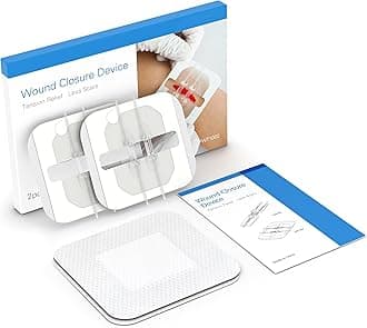 SEABIRD Zip Stitch Wound Closure Device, Emergency Zipstitch Laceration Kit, Bandages with Steri Strips Pack of 2, Painless Laceration Repair Without Stitches Wound Care & First Aid, White