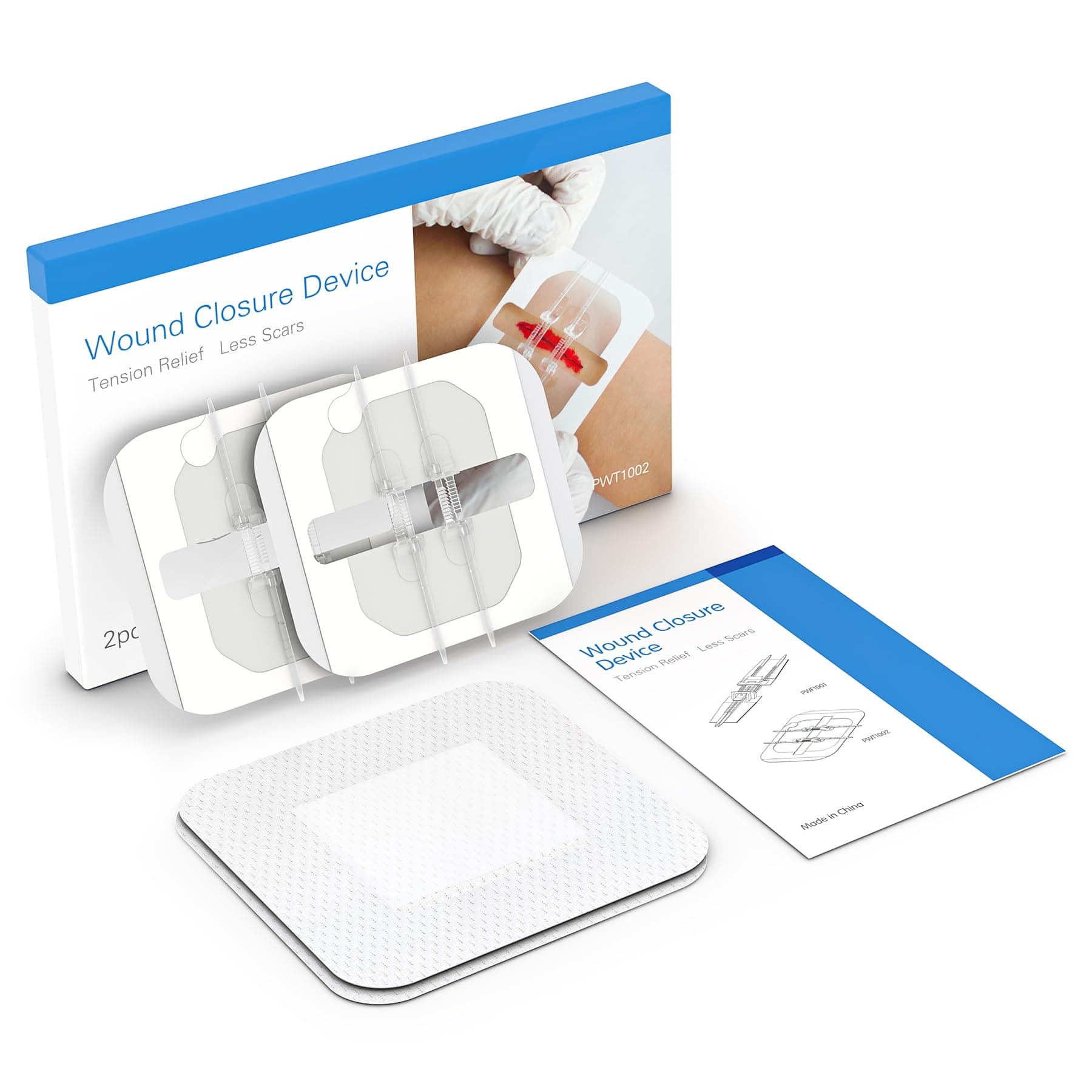 SEABIRD Zip Stitch Wound Closure Device, Emergency Zipstitch Laceration Kit, Bandages with Steri Strips Pack of 2, Painless Laceration Repair Without Stitches Wound Care & First Aid, White