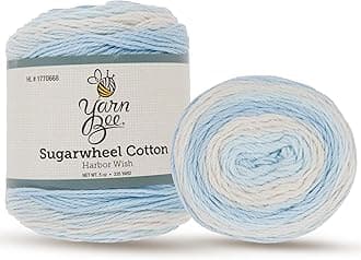 Yarn Bee 3 - Light Cotton Yarn Skein 335 Yards for Crocheting & Knitting Craft Supplies for Blankets, Hats, & More, Harbor Wish