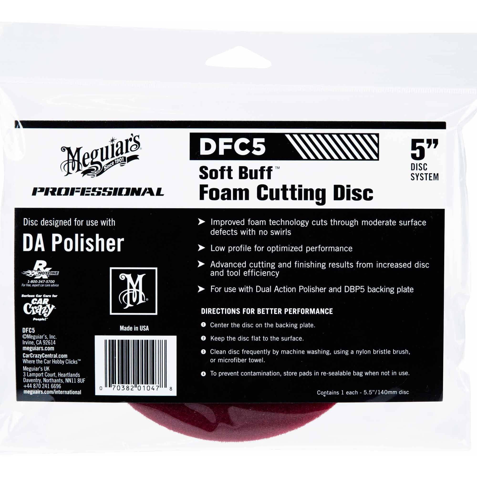 Meguiar's DFC5 5 Inch DA Foam Cutting Disc Red