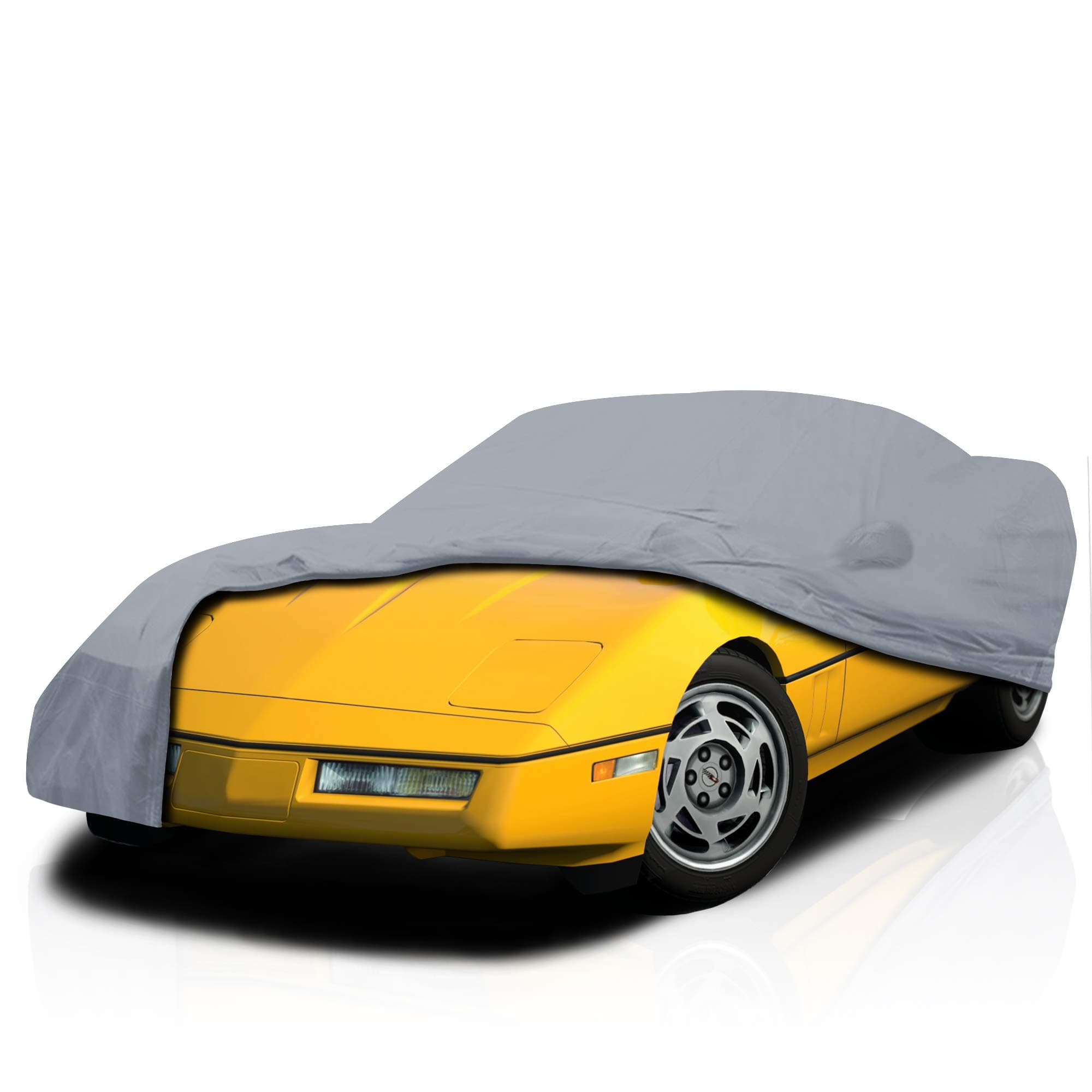 4 Layer Full Custom Fit Car Cover for Chevy Corvette C4 Durable Dustproof Full Coverage Windproof with Mirror Pockets