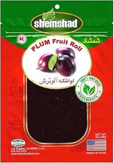 Shemshad Lavashak Plum Authentic Persian Style Fruit Leather Sour and Salty Fruit Layer Made in USA Certified Kosher 2oz لواشک آلو