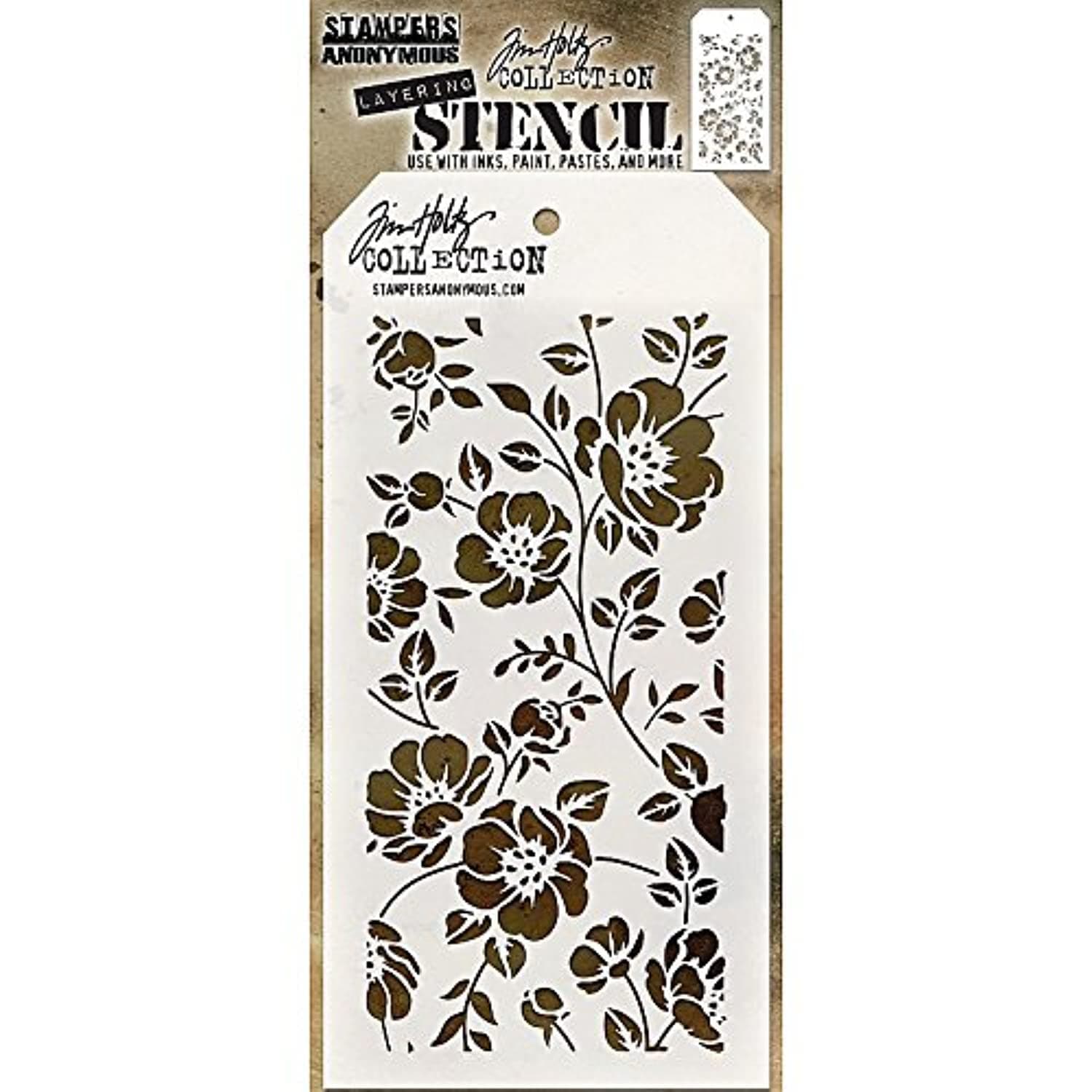 Stampers Anonymous Tim Holtz Floral Stencil, Transparent