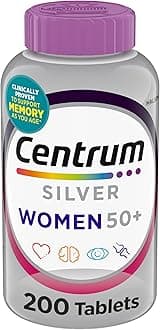 Centrum Silver Women's Multivitamin for Women 50 Plus, Multivitamin/Multimineral Supplement with Vitamin D3, B Vitamins, Non-GMO Ingredients, Supports Memory and Cognition in Older Adults - 200 Ct