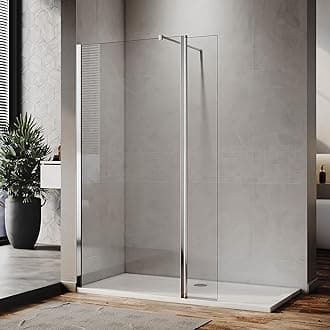 ELEGANT 1100mm Walk in Wetroom Shower Enclosure 8mm Easy Clean Shower Glass Panel with 300mm Flipper Panel and 1600x700mm Shower Tray