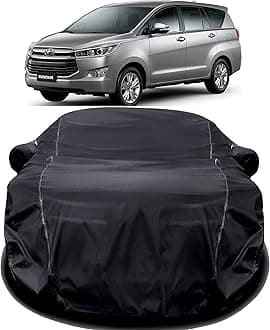 SMIKERS® Prime Quality 190T Imported Fabric Car Cover for Toyota Innova with Ultra Surface Body Protection (Black)